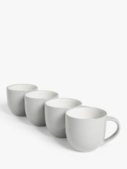 Two Tone Stoneware Mugs, Set of 4, 340ml