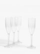 Plastic Picnic Champagne Flutes, Set of 4, 180ml, Clear
