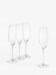 Studio Glass Champagne Flute, Set of 4, 210ml, Clear