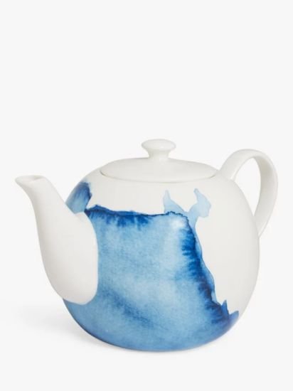 Bone China Teapot, 1.35L, Blue/White
